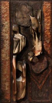 Verman prefers to use wood in his artwork, as he feels it reflects his state of mind. Verman prefers to use wood in his artwork, as he feels it reflects his state of mind.