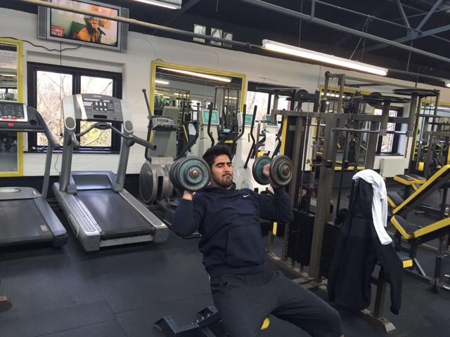 Vijender Singh trains in Manchester and misses his family due the hard training (HT Photo) Vijender Singh trains in Manchester and misses his family due the hard training (HT Photo)
