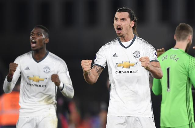 Manchester United's Zlatan Ibrahimovic celebrates a goal with Paul Pogba. (REUTERS) Manchester United's Zlatan Ibrahimovic celebrates a goal with Paul Pogba. (REUTERS)