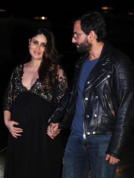 Saif Ali Khan and Kareena Kapoor Khan at designer Manish Malhotra's 50th birthday bash in Mumbai. (AFP)