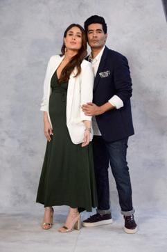 Kareena Kapoor Khan poses with designer Manish Malhotra at the shoot of Vogue BFFs. (PTI)