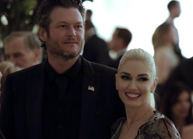Singers Gwen Stefani and Blake Shelton attend the State Dinner for Italian Prime Minister Matteo Renzi at the White House in Washington on October 18, 2016. (AFP)