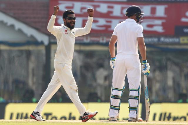 Ravindra Jadeja became the only Indian player in 140 years of Test cricket to take a 10-wicket haul, score a fity and take four catches in a Test match. (BCCI) Ravindra Jadeja became the only Indian player in 140 years of Test cricket to take a 10-wicket haul, score a fity and take four catches in a Test match. (BCCI)