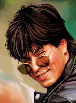 One of the illustrations of actor Shah Rukh Khan in the book. One of the illustrations of actor Shah Rukh Khan in the book.