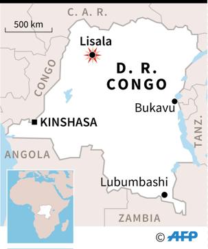 Map of the Democratic Republic of Congo locating Lisala (AFP) Map of the Democratic Republic of Congo locating Lisala (AFP)