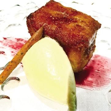 Caramelised bread pudding at Albora in Madrid