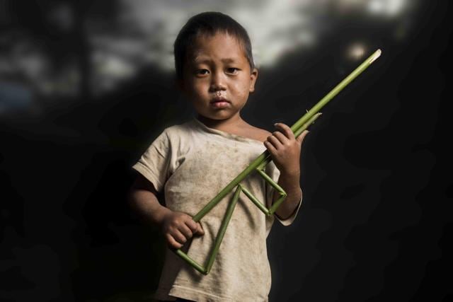 A boy and his gun: “I don’t want a small gun when I grow up, I want a machine gun so I can kill a lot of animals when I go hunting with my father.” (Courtesy: Egg Art Studio) A boy and his gun: “I don’t want a small gun when I grow up, I want a machine gun so I can kill a lot of animals when I go hunting with my father.” (Courtesy: Egg Art Studio)