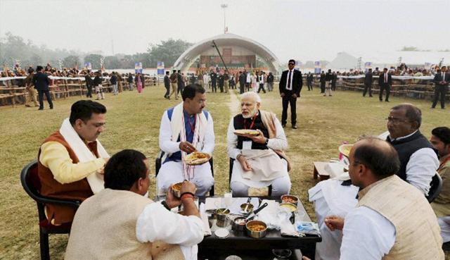Prime Minister Narendra Modi with other BJP leaders at a meeting of party workers, in Varanasi. (PTI Photo) Prime Minister Narendra Modi with other BJP leaders at a meeting of party workers, in Varanasi. (PTI Photo)