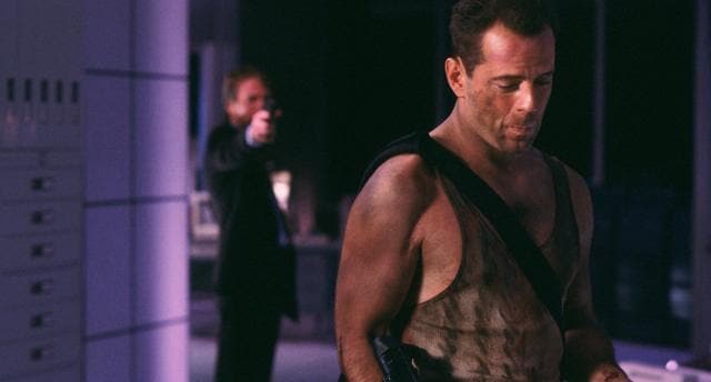Bruce Willis’ John McLane is in for a surprise, as he turns up at his wife’s office for Christmas celebrations. Bruce Willis’ John McLane is in for a surprise, as he turns up at his wife’s office for Christmas celebrations.