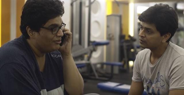 Vipul Goyal with Tanmay Bhatt in a still from Humorously Yours. (Screen grab)