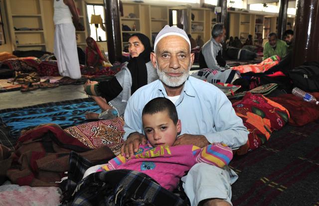 An elderly man holds his ailing ward at the gurdwara on the PHIMER campus in Chandigarh. (Ravi Kumar/HT Photo) An elderly man holds his ailing ward at the gurdwara on the PHIMER campus in Chandigarh. (Ravi Kumar/HT Photo)