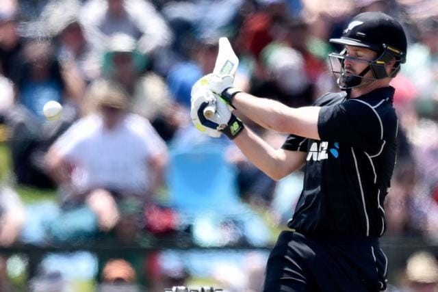 New Zealand's Colin Munro bats during the one-day international cricket match between New Zealand and Bangladesh at Hagley Park in Christchurch. (AFP)