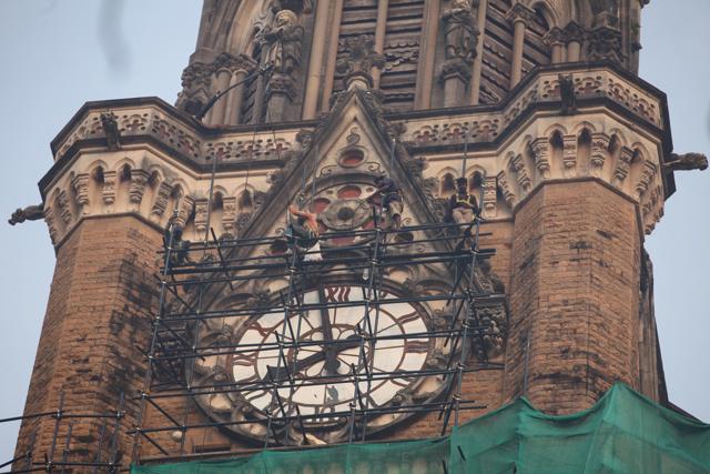 Restoration work in progress (Photo: Vijayanand Gupta/HT) Restoration work in progress (Photo: Vijayanand Gupta/HT)