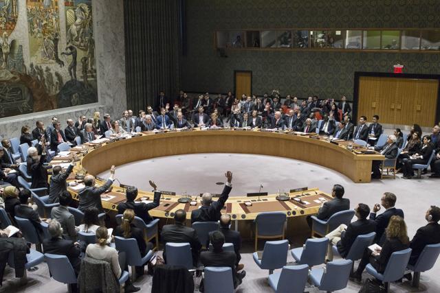 In this photo provided by the United Nations, members of the United Nations Security council vote at the United Nations headquarters, in favour of condemning Israel for its practice of establishing settlements in the West Bank and east Jerusalem. (AP Photo) In this photo provided by the United Nations, members of the United Nations Security council vote at the United Nations headquarters, in favour of condemning Israel for its practice of establishing settlements in the West Bank and east Jerusalem. (AP Photo)