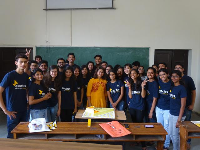 Members of Enactus KMC pose for a picture.
