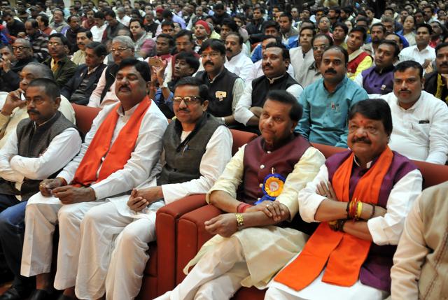 Former ABVP workers at the meet. (Arun Mondhe /HT photo) Former ABVP workers at the meet. (Arun Mondhe /HT photo)
