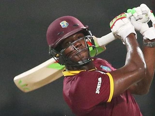 West Indies Carlos Brathwaite hits a six during the final of the ICC World Twenty20 2016 cricket tournament against England at Eden Gardens. (AP) West Indies Carlos Brathwaite hits a six during the final of the ICC World Twenty20 2016 cricket tournament against England at Eden Gardens. (AP)