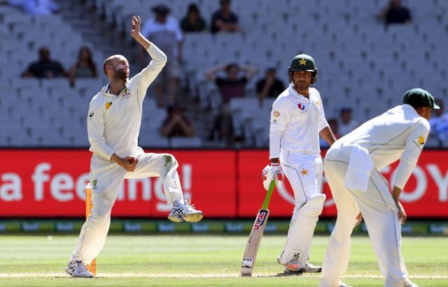 Nathan Lyon picked up the vital wickets of Younis Khan, Misbah-ul-Haq and Asad Shafiq to put Australia on course for a stunning win. (AFP) Nathan Lyon picked up the vital wickets of Younis Khan, Misbah-ul-Haq and Asad Shafiq to put Australia on course for a stunning win. (AFP)