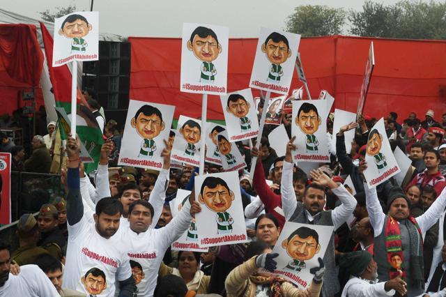More celebrations in the Akhilesh camp. The convention authorises Akhilesh to constitute a national executive, parliamentary board and various state units, as required. (PTI) More celebrations in the Akhilesh camp. The convention authorises Akhilesh to constitute a national executive, parliamentary board and various state units, as required. (PTI)