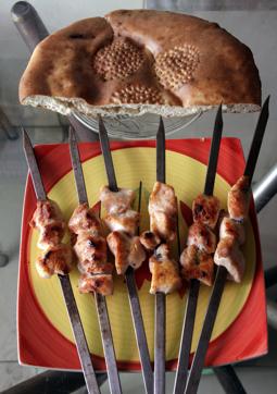 Afghan kebabs at Balkh Delhi restaurant in Saket. (Shivam Saxena/ HT Photo)