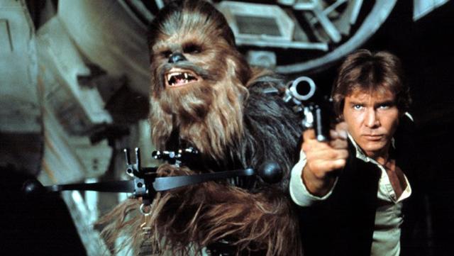 Han Solo and Chewbacca in Star Wars. (Lucasfilms)
