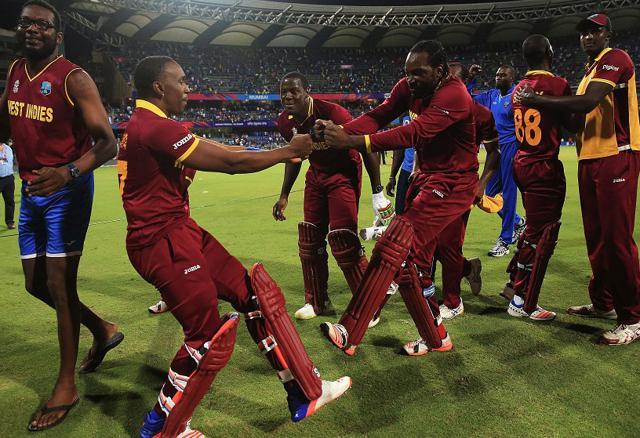 Dwayne Bravo and Chris Gayle showcase their moves after West Indies’ win against India in the World T20 2016 semi-final in Mumbai on March 31, 2016 (ICC-Getty Images) Dwayne Bravo and Chris Gayle showcase their moves after West Indies’ win against India in the World T20 2016 semi-final in Mumbai on March 31, 2016 (ICC-Getty Images)