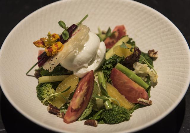 In the burrata citrus salad, the zestiness of the vegetables was a great foil for the richness of the creamy cheese. (Aalok Soni / HT Photo )