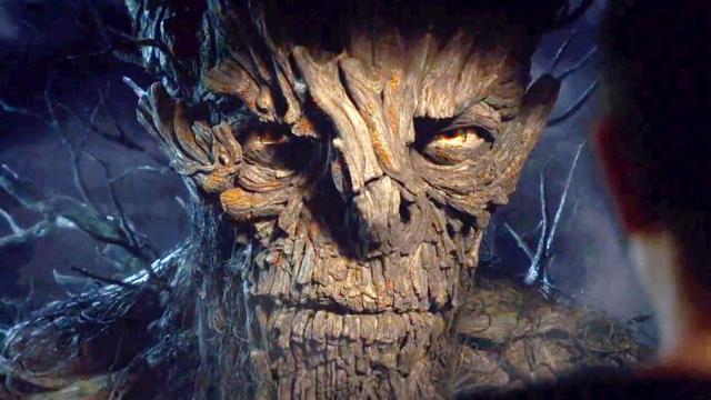 The towering tree-man is voiced with booming authority by Liam Neeson . The towering tree-man is voiced with booming authority by Liam Neeson .