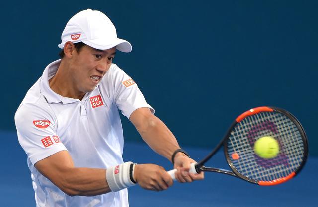 Kei Nishikori hits a shot during his match against Switzerland’s Stan Wawrinka. (REUTERS) Kei Nishikori hits a shot during his match against Switzerland’s Stan Wawrinka. (REUTERS)
