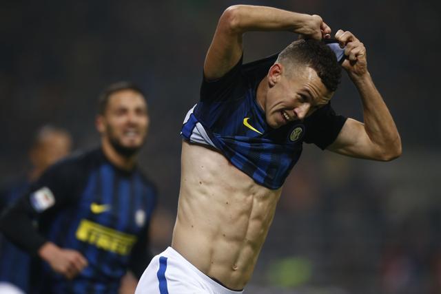 Inter Milan's Ivan Perisic celebrates after scoring during their Italian Serie A match against Udinese. (AFP) Inter Milan's Ivan Perisic celebrates after scoring during their Italian Serie A match against Udinese. (AFP)