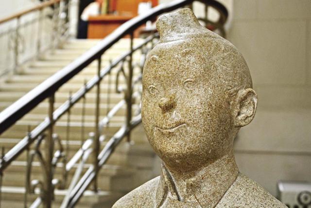 A Tintin bust at the Belgian Comic Strip Centre . (Saubhadra Chatterji) A Tintin bust at the Belgian Comic Strip Centre . (Saubhadra Chatterji)
