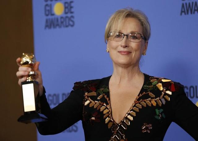 Meryl Streep holds the Cecil B. DeMille Award during the 74th Annual Golden Globe Awards in Beverly Hills, California, US. (Reuters)