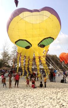 An Octopus-shaped kite by The Kite Couple from Thailand.