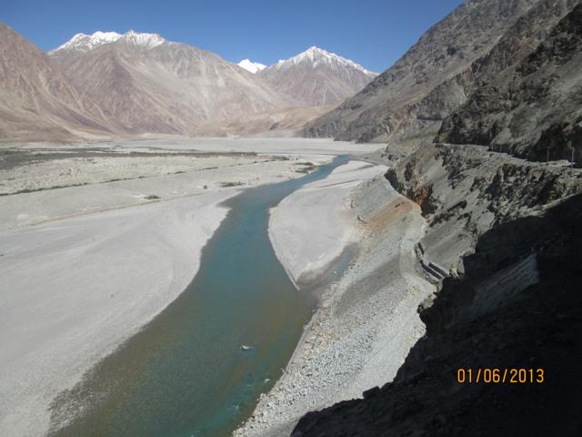 The Shyok river. (Sabir Hussain/HT Photo) The Shyok river. (Sabir Hussain/HT Photo)