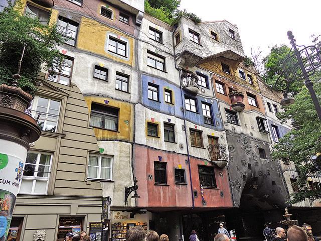 A colourful shopping arcade in Vienna