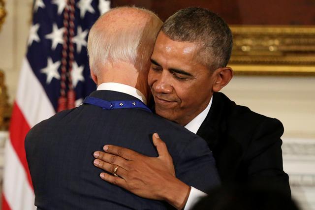 One last ‘bromance’: Biden cries after Obama surprises him with Medal ...