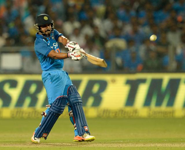 Kedar Jadhav’s second ODI century and his 200-run stand with Virat Kohli put India in the driver’s seat. (AFP) Kedar Jadhav’s second ODI century and his 200-run stand with Virat Kohli put India in the driver’s seat. (AFP)