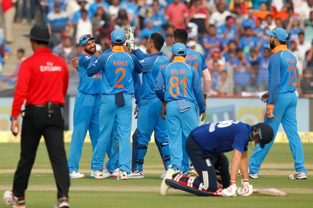 India got some vital wickets in the death overs but Ben Stokes blasted a fifty that helped England cross 300. (Photo by: Deepak Malik/ BCCI/ SPORTZPICS)