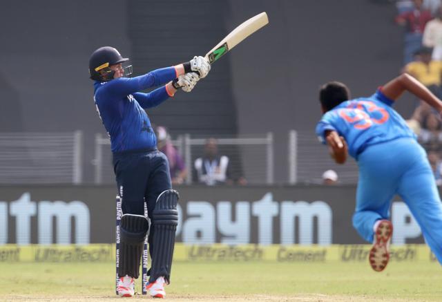 Jason Roy notched up his sixth ODI fifty as England made a solid start to the innings against India in Pune. (BCCI) Jason Roy notched up his sixth ODI fifty as England made a solid start to the innings against India in Pune. (BCCI)