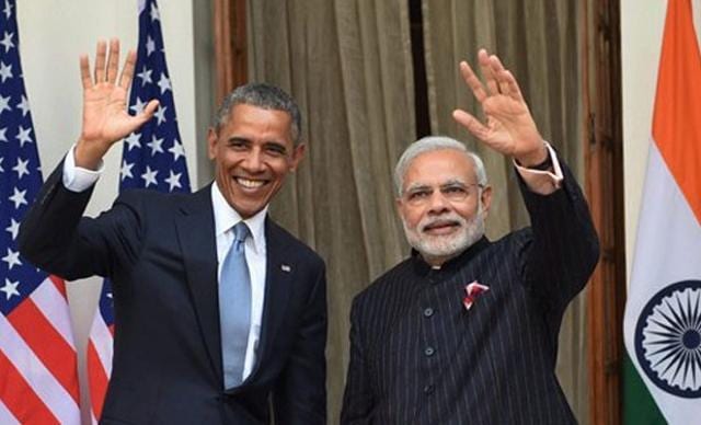 Prime Minister Narendra Modi with Barack Obama in New Delhi in 2015. (PTI file) Prime Minister Narendra Modi with Barack Obama in New Delhi in 2015. (PTI file)