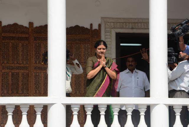 Sasikala Natrajan, a close friend and confidante of former Tamil Nadu chief minister Jayalalithaa, after formally taking over as the AIDMK general secretary at party head quarters in Chennai. (V Srinivasulu/ HT photo ) Sasikala Natrajan, a close friend and confidante of former Tamil Nadu chief minister Jayalalithaa, after formally taking over as the AIDMK general secretary at party head quarters in Chennai. (V Srinivasulu/ HT photo )