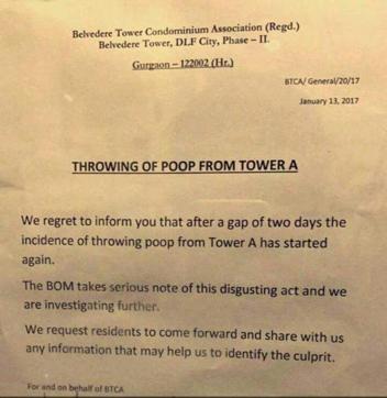 The notice pasted at the association’s office on Friday said the incident has started again after a couple of days. (HT Photo)
