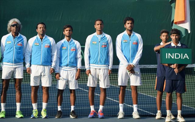 Sumit Nagal (third from left) made his Davis Cup debut against Spain in September. Sumit Nagal (third from left) made his Davis Cup debut against Spain in September.