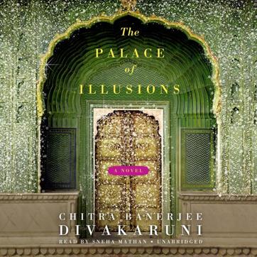 Book cover of ‘The Palace of Illusions’. Book cover of ‘The Palace of Illusions’.