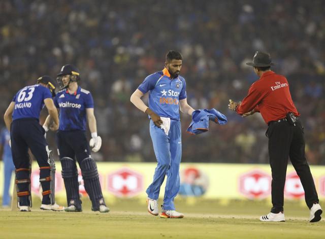 Hardik Pandya and Jasprit Bumrah struggled to keep the runs down as Eoin Morgan and Moeen Ali made good progress. (BCCI) Hardik Pandya and Jasprit Bumrah struggled to keep the runs down as Eoin Morgan and Moeen Ali made good progress. (BCCI)