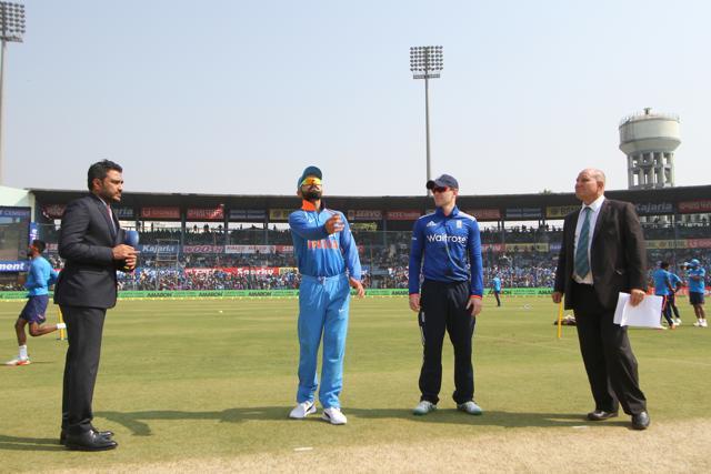 Virat Kohli was inserted in to bat as India look to seal the series against England in Cuttack. (BCCI)