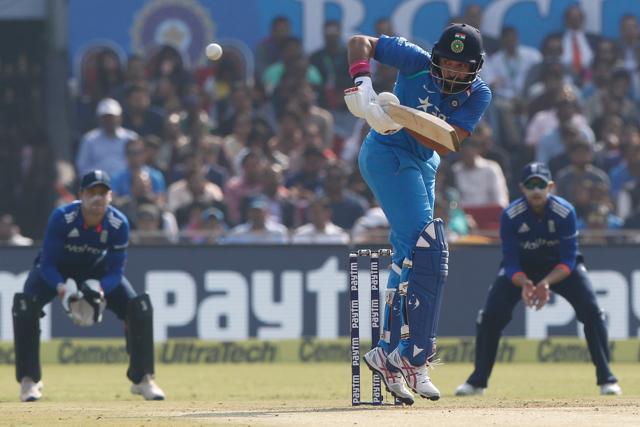 Yuvraj Singh started well with three boundaries off Jake Ball as India looked to attack against England. (BCCI)