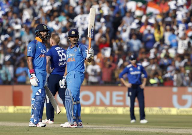 MS Dhoni notched up his 62nd ODI fifty and his partnership with Dhoni boosted India. (BCCI) MS Dhoni notched up his 62nd ODI fifty and his partnership with Dhoni boosted India. (BCCI)