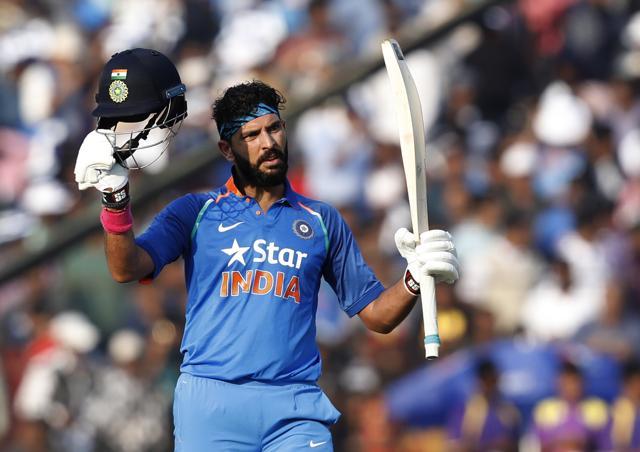 Yuvraj Singh slammed his first ODI century after five years in the Cuttack ODI against England. (BCCI) Yuvraj Singh slammed his first ODI century after five years in the Cuttack ODI against England. (BCCI)
