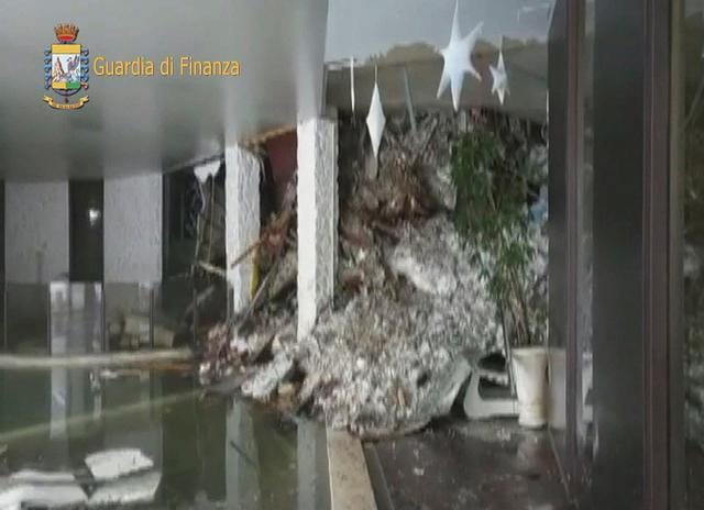 A photo taken from a video shows the snow inside the Hotel Rigopiano in Farindola. (REUTERS) A photo taken from a video shows the snow inside the Hotel Rigopiano in Farindola. (REUTERS)
